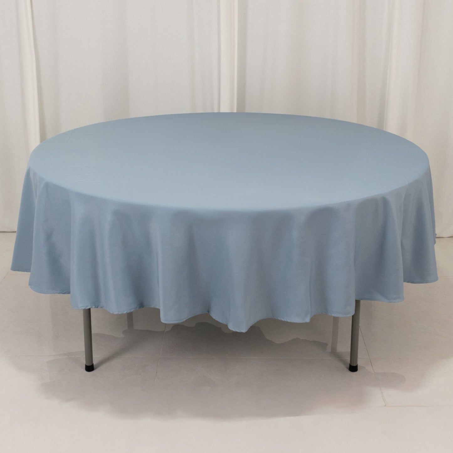 Premium Polyester 90" Round Tablecloth Dusty Blue - Stain and Wrinkle-Resistant Design with 220GSM Thickness Table Cover