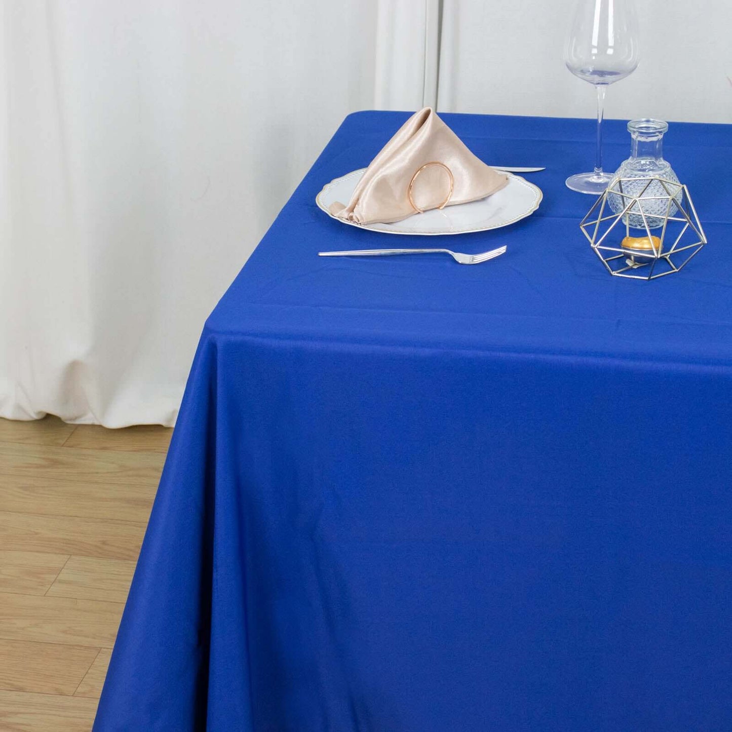 Premium Polyester Square Tablecloth 70"x70" Royal Blue 220GSM Wrinkle-Resistant Table Cover