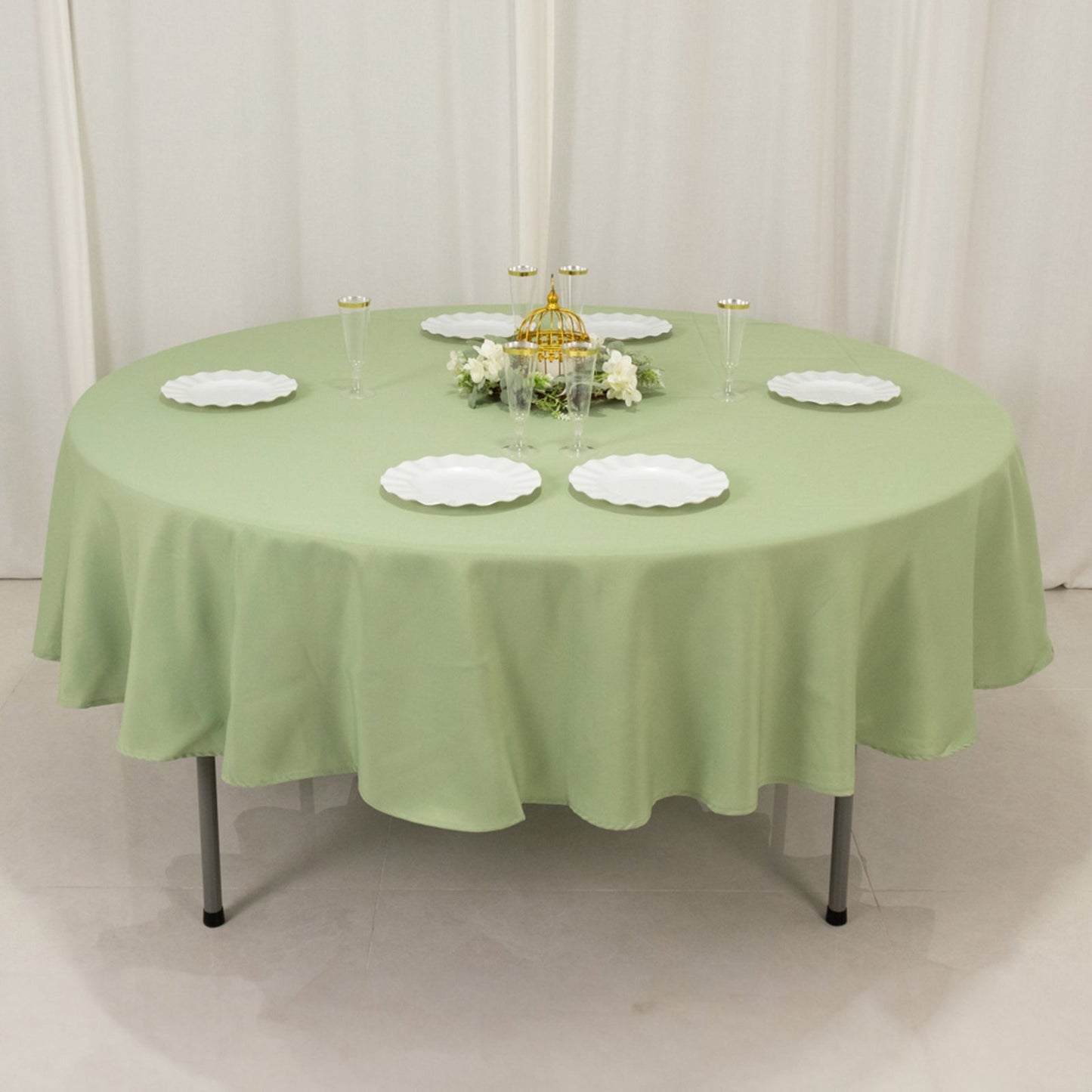 Premium Polyester 90" Round Tablecloth Sage Green - Stain and Wrinkle-Resistant Design with 220GSM Thickness Table Cover
