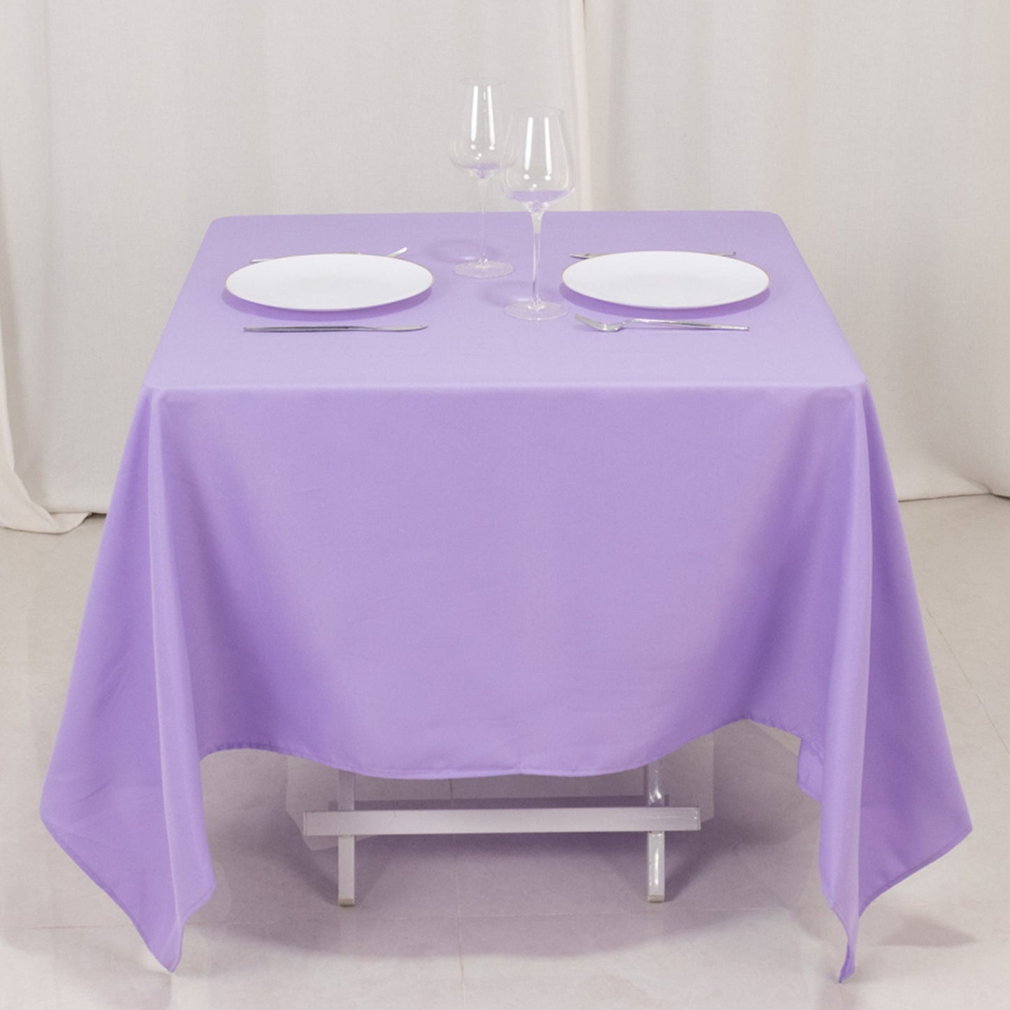 Premium Polyester Square Tablecloth 70"x70" Lavender Lilac 220GSM Wrinkle-Resistant Table Cover