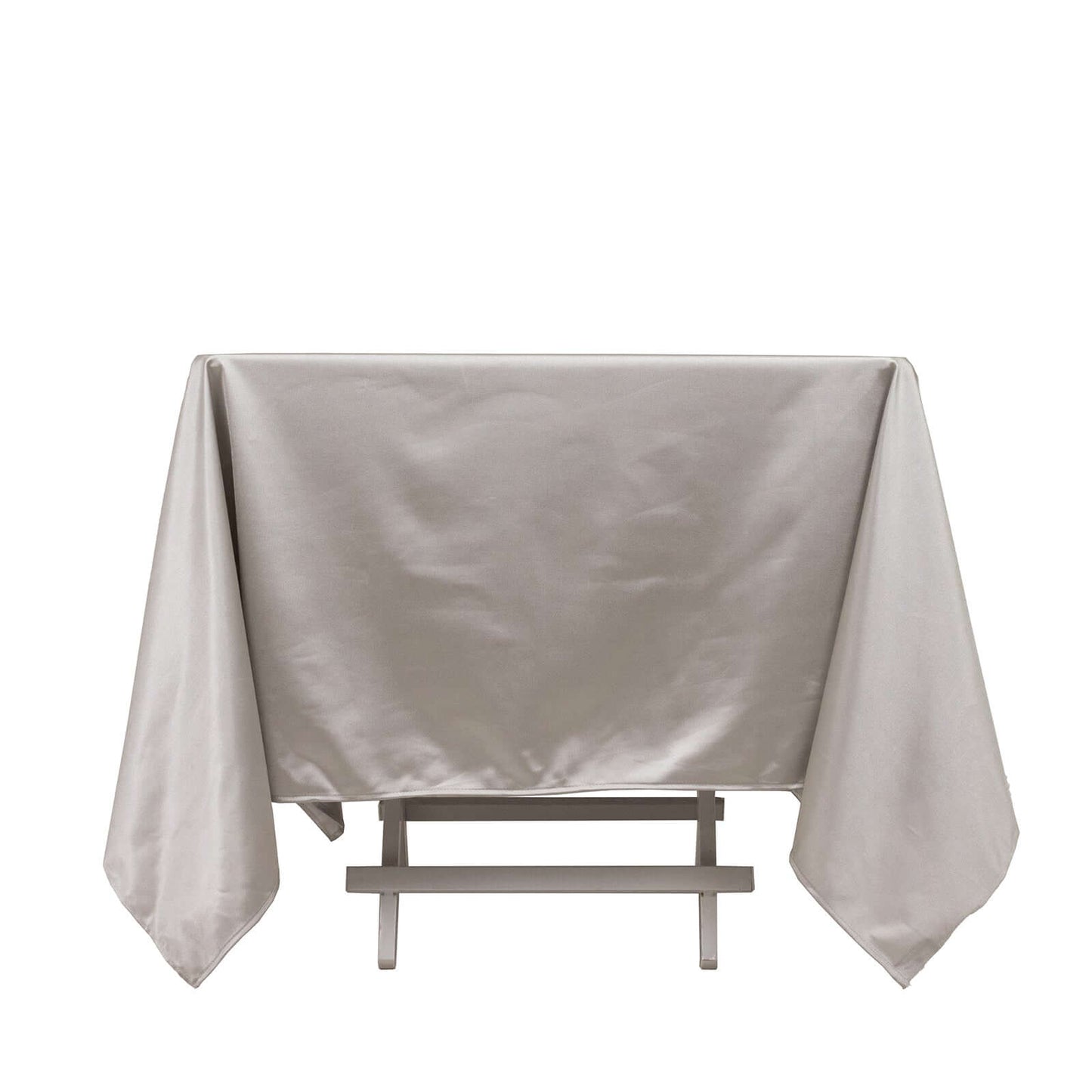 Scuba Square 70"x70" Tablecloth Shimmer Silver - Wrinkle Free & Stain Resistant Table Cover