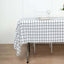 5-Pack Plastic Table Covers Black/White Grid Rectangle - Durable Checkered PVC Disposable Tablecloths 54"x108"