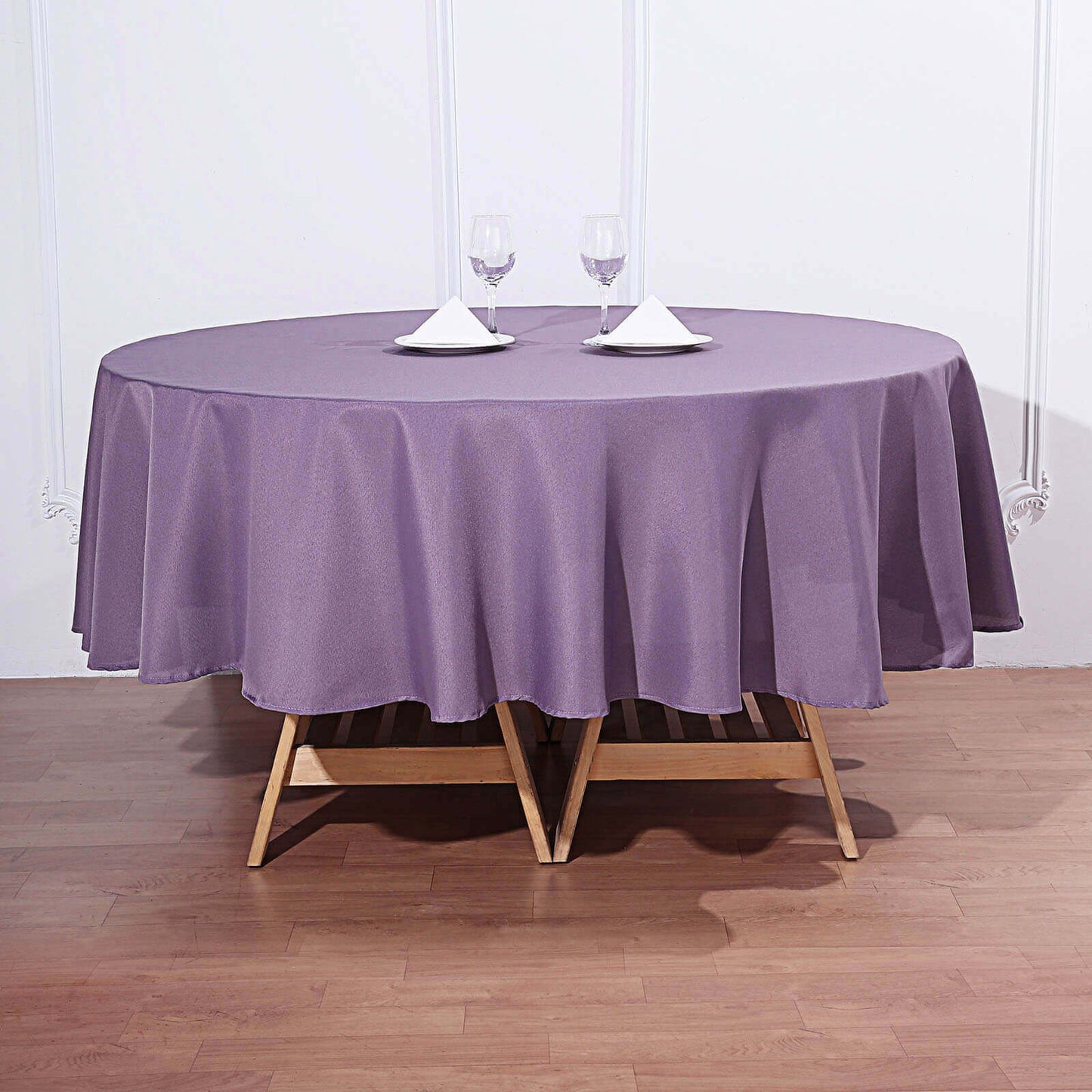 Polyester 90" Round Tablecloth Violet Amethyst - Stain & Wrinkle-Resistant Table Cover