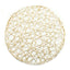 6-Pack Table Placemats Woven Fiber Design Gold Round - Disposable Mats for Dining and Events 15"