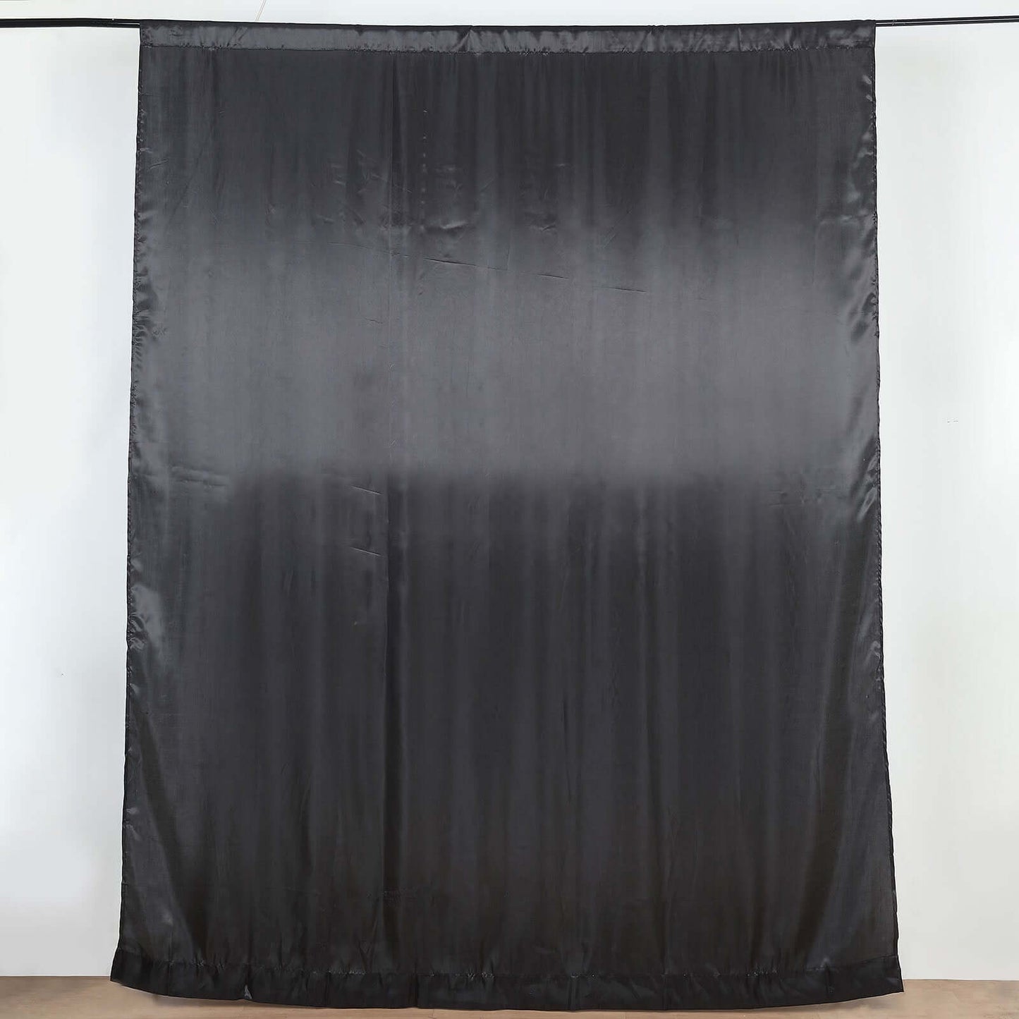 8ftx10ft Black Satin Event Curtain Drapes, Backdrop Event Panel