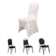 Crushed Velvet Spandex Banquet Chair Cover Fitted Slipcover White - Stretch 190GSM Slipcover with Foot Pockets for Weddings & Events