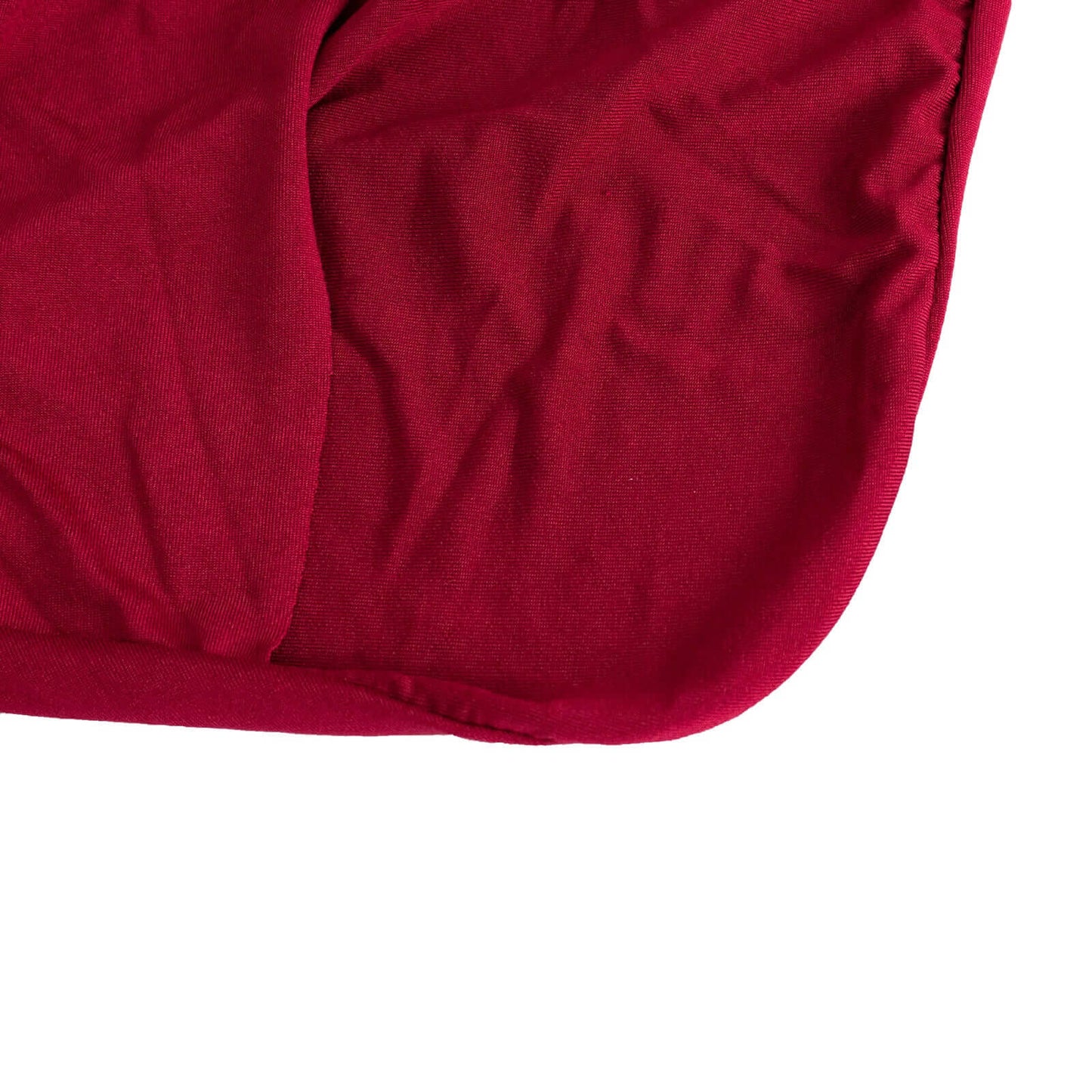 Stretch Spandex Chair Cover Burgundy for Folding Chairs - Secure Fit Slipcover with Silver Rhinestone Buckled Sash Band