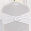 Spandex Chair Cover with Silver Rhinestone Buckled Sash Band White - Stylish Stretch Fitted Slipcover for Banquets & Events