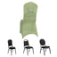 Spandex Chair Cover with Silver Rhinestone Buckled Sash Band Sage Green - Stretch Fitted Slipcover