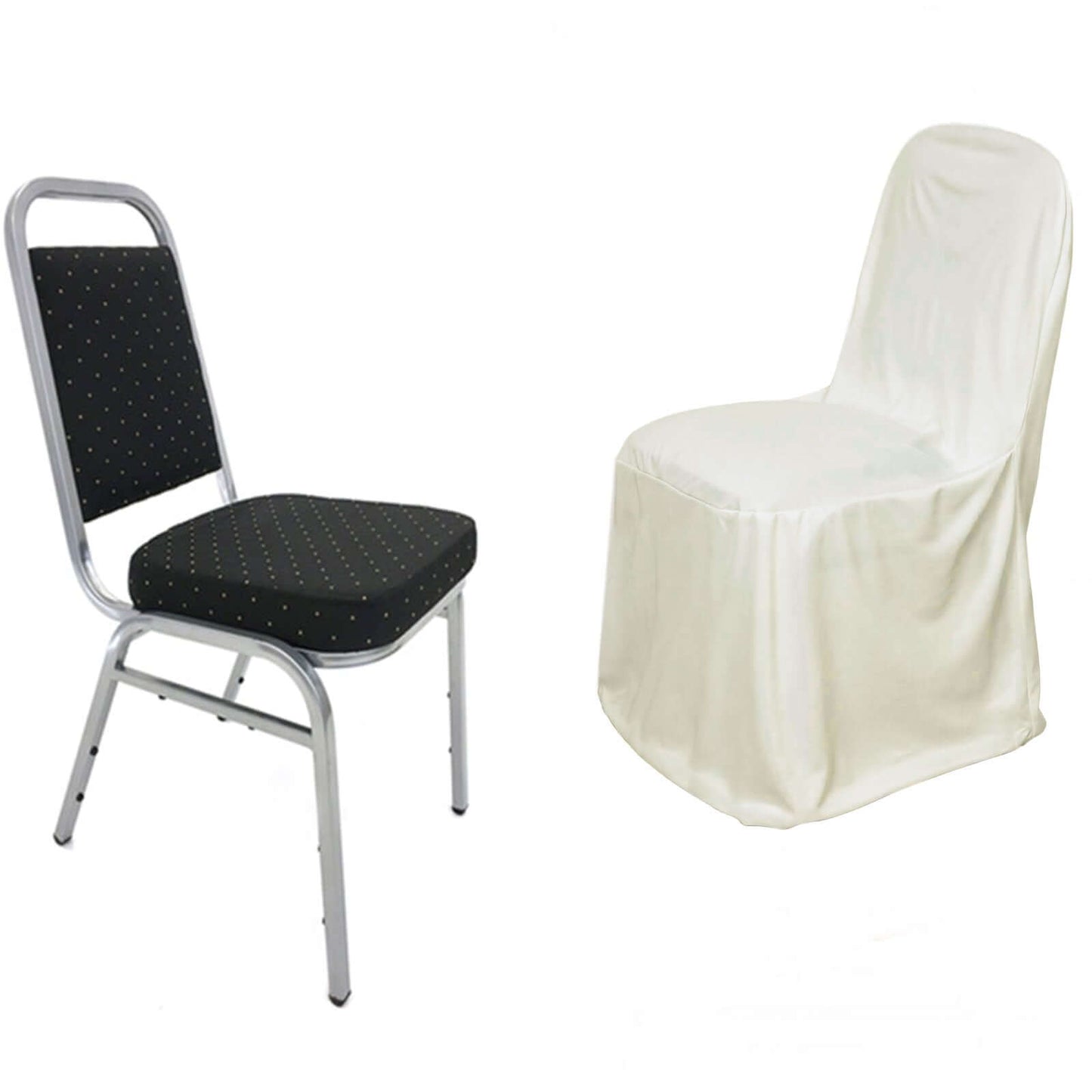 Scuba Stretch Chair Cover Ivory for Banquet Chairs Slim Fit Design - Wrinkle Free and Durable Slipcover