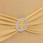 Spandex Chair Cover with Silver Rhinestone Buckled Sash Band Champagne - Stretch Fitted Slipcover
