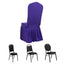 Spandex Chair Cover with Ruffle Pleated Skirt for Banquet Chairs Purple - 1-Piece Stretch Fitted Slipcover