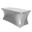 Stretch Spandex 72"x30" Rectangle Tablecloth Metallic Silver - Form-Fitting Table Cover