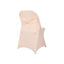 Stretch Spandex Chair Cover Blush for Folding Chairs - Secure Fit Slipcover with Silver Rhinestone Buckled Sash Band