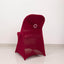 Stretch Spandex Chair Cover Burgundy for Folding Chairs - Secure Fit Slipcover with Silver Rhinestone Buckled Sash Band