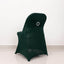 Stretch Spandex Chair Cover Hunter Emerald Green for Folding Chairs - Secure Fit Slipcover with Silver Rhinestone Buckled Sash Band