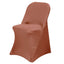Stretch Spandex Chair Cover Terracotta (Rust) for Folding Chairs - Reusable & Wrinkle-Resistant 160GSM Fitted Slipcover