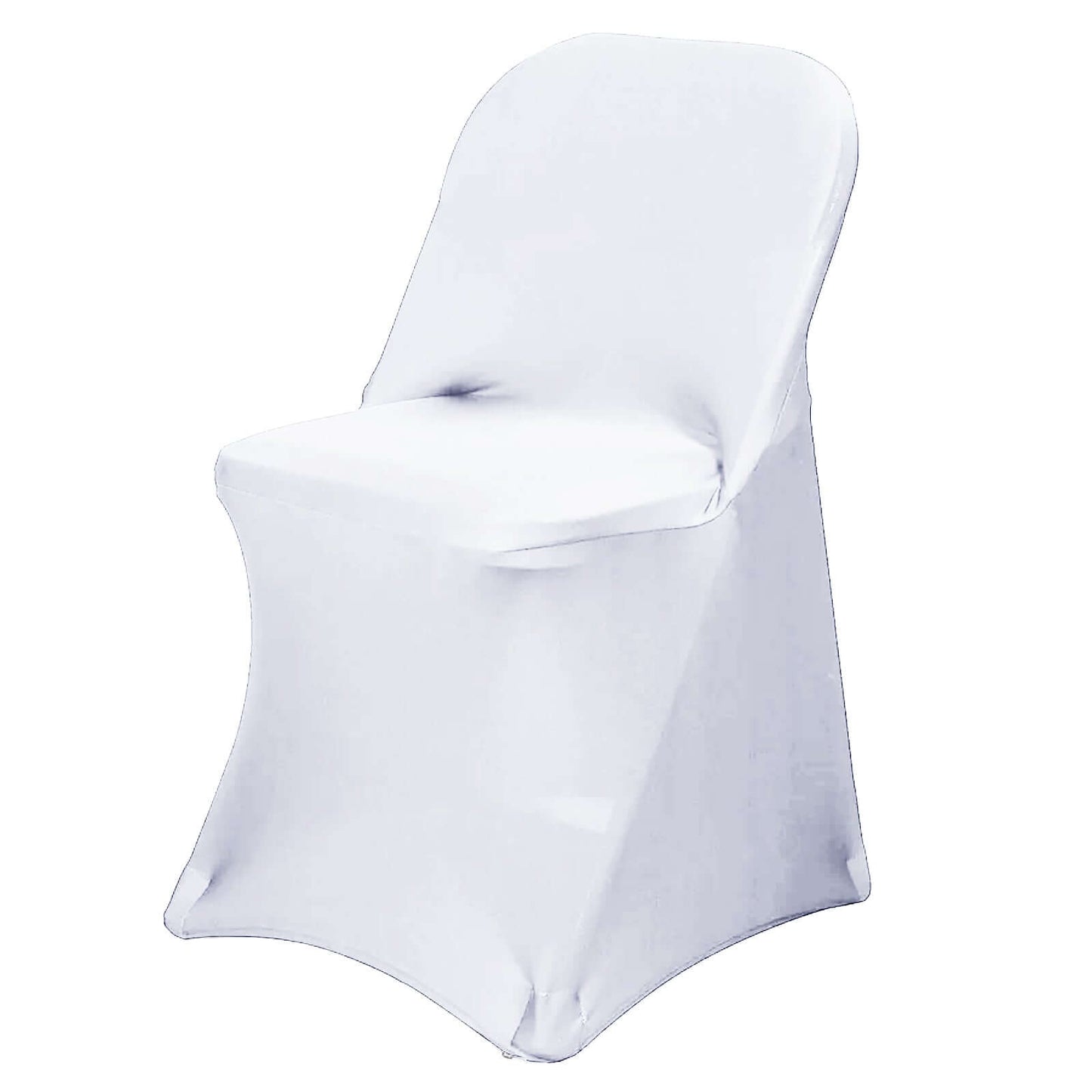 Stretch Spandex Chair Cover White for Folding Chairs - Reusable & Wrinkle-Resistant 160GSM Fitted Slipcover for a Polished Look