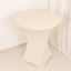 Spandex 36" Round Cocktail Table Cover Ivory - Easy to Maintain Stretch Fitted Highboy Tablecloth