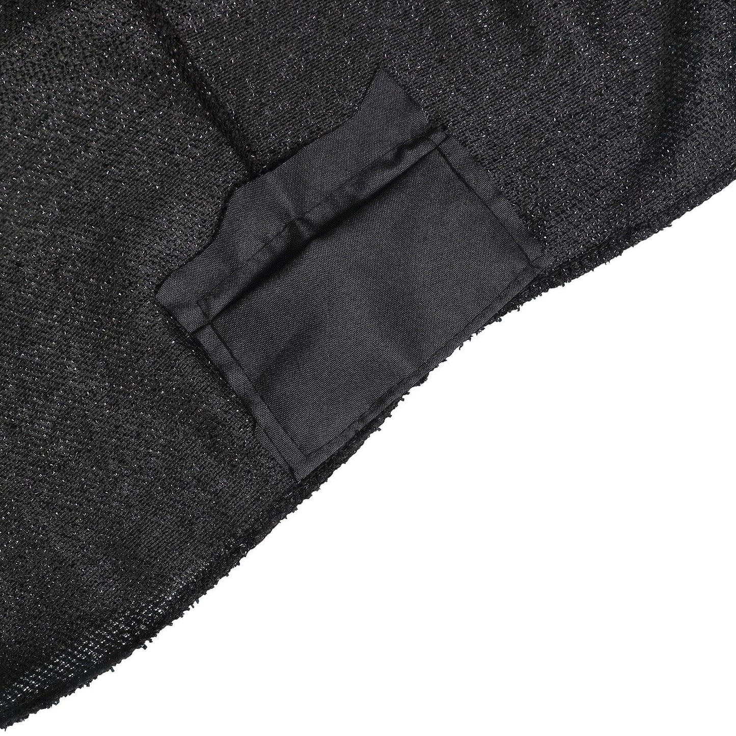 Shimmer Tinsel Spandex 72"x30" Rectangle Tablecloth Metallic Black Glittered Shiny Stretch Table Cover