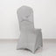 Spandex Chair Cover with Rhinestone Buckled Sash Band Silver - Stretch Fitted Slipcover