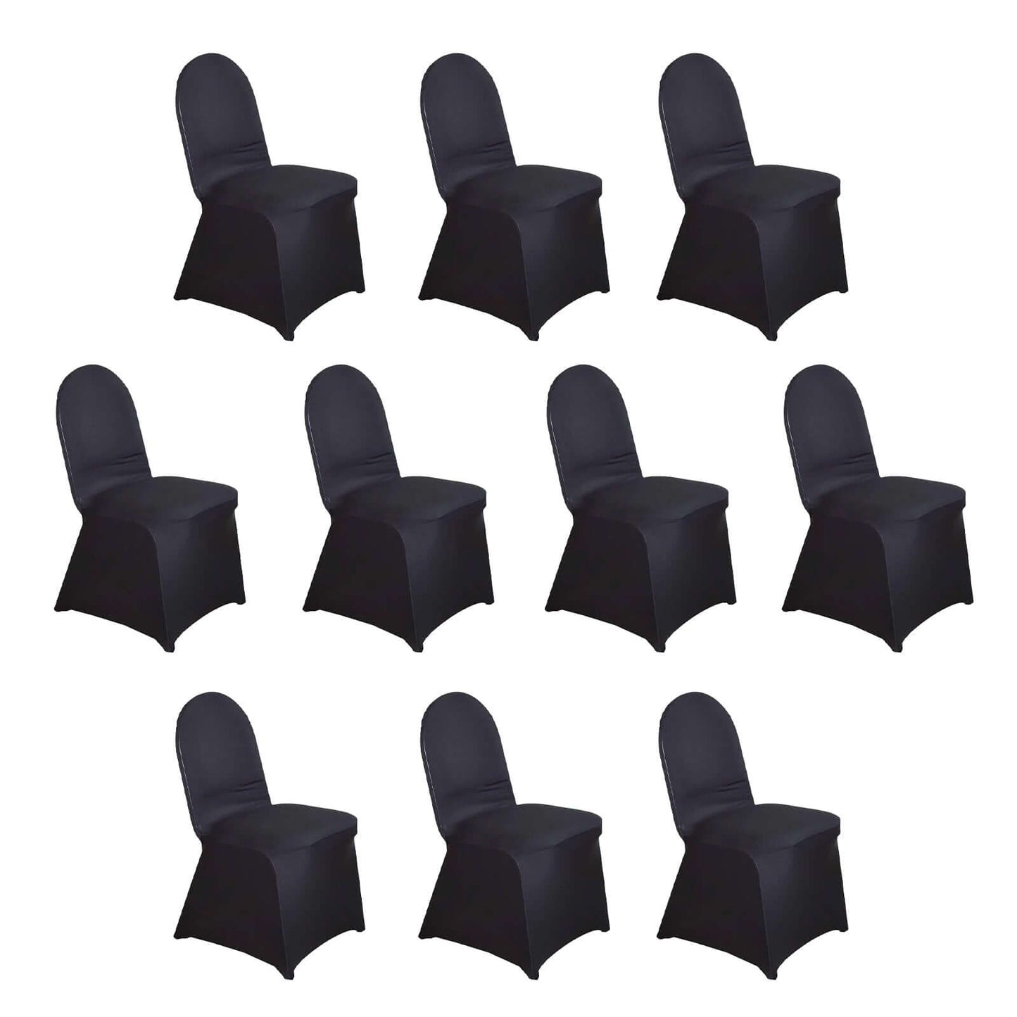 10 Pack Spandex Chair Covers for Banquet Chairs Black - Durable Reusable Stretch Slip-On Covers for Gatherings