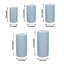 Set of 5 Dusty Blue Spandex Cylinder Pedestal Stand Covers, Stretchable Pillar Prop Covers - 160 GSM