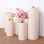 Set of 5 Blush Spandex Cylinder Pedestal Stand Covers, Stretchable Pillar Prop Covers - 160 GSM
