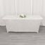 Crushed Velvet Fitted Rectangular 6ft Table Cover White - Wrinkle-Free Stretchy Tablecloth for Weddings and Banquets