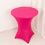 Spandex 36" Round Cocktail Table Cover Fuchsia - Easy to Maintain Stretch Fitted Highboy Tablecloth