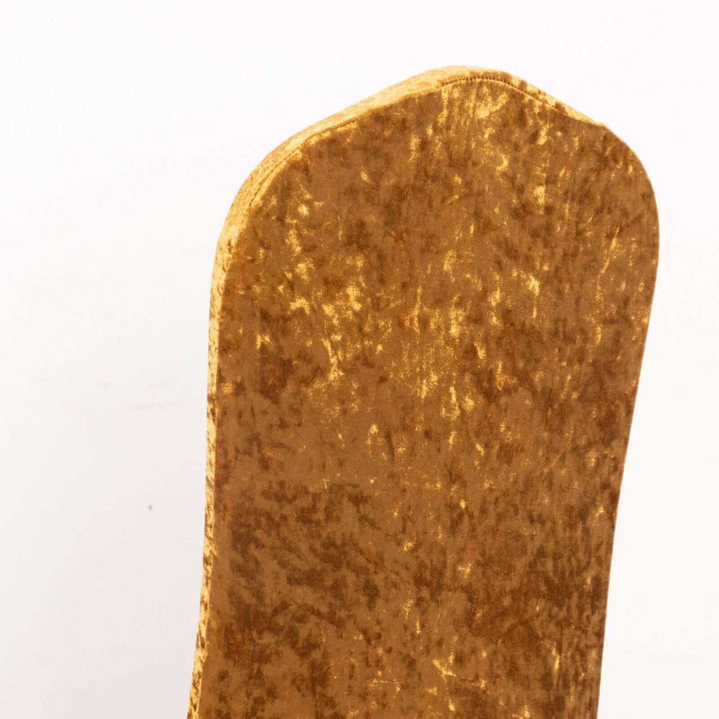 Crushed Velvet Spandex Banquet Chair Cover Fitted Slipcover Gold - Stretch 190GSM Slipcover with Foot Pockets