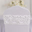 5 Pack Satin Spandex Chair Sashes White - Exquisite Rosette Design Stretch Chair Bands 6"x14"