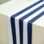 Satin 12"x108" Table Runner Navy Blue/White Stripe - Classic Striped Design