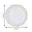 10-Pack Plastic Dessert Plates White with TrÃ¨s Chic Gold Rim - Disposable Plates for Appetizers 6"