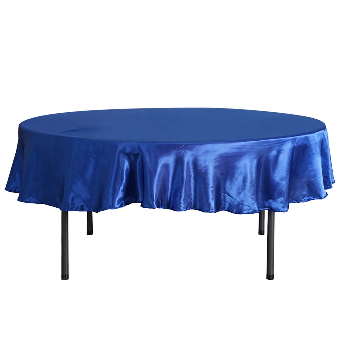 Satin 90" Round Tablecloth Royal Blue - Smooth and Lustrous Table Cover