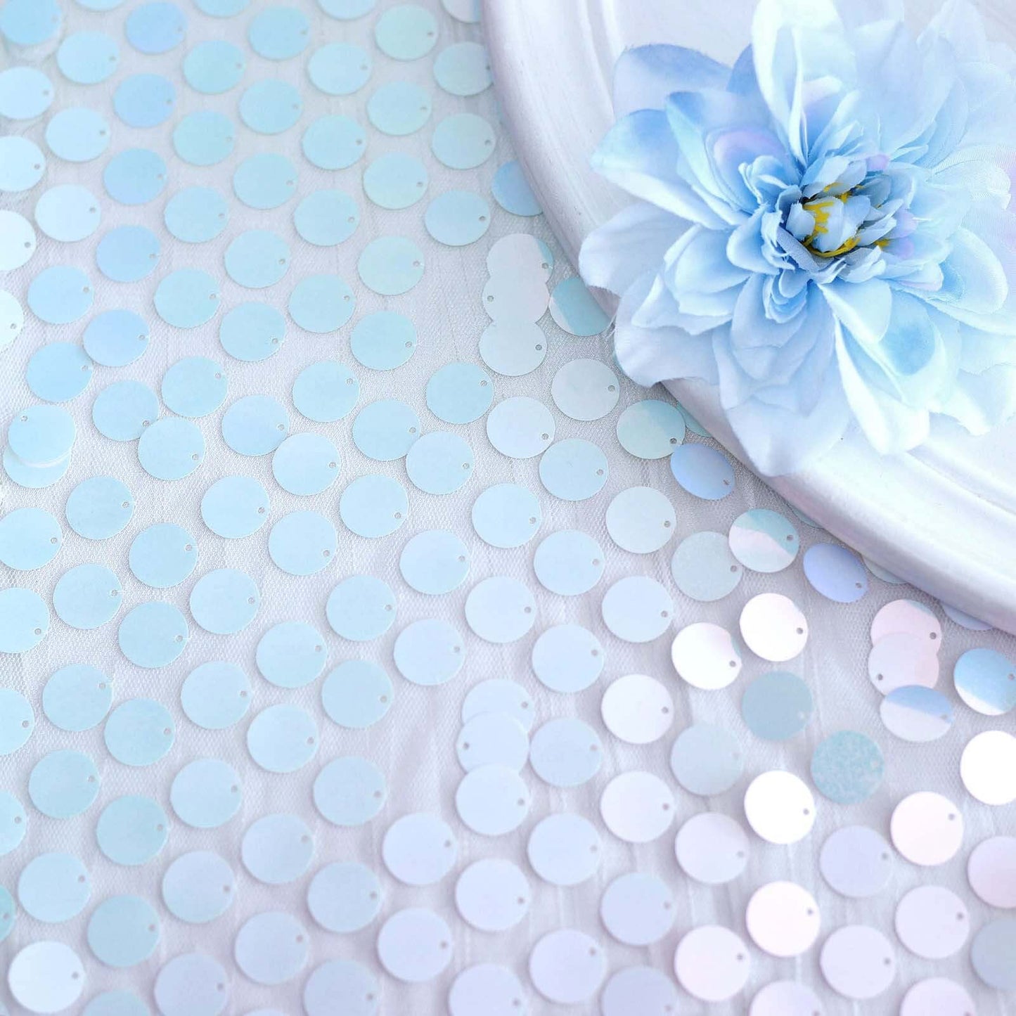 Big Payette Sequin 13"x108" Table Runner Iridescent Blue - Dazzling Design