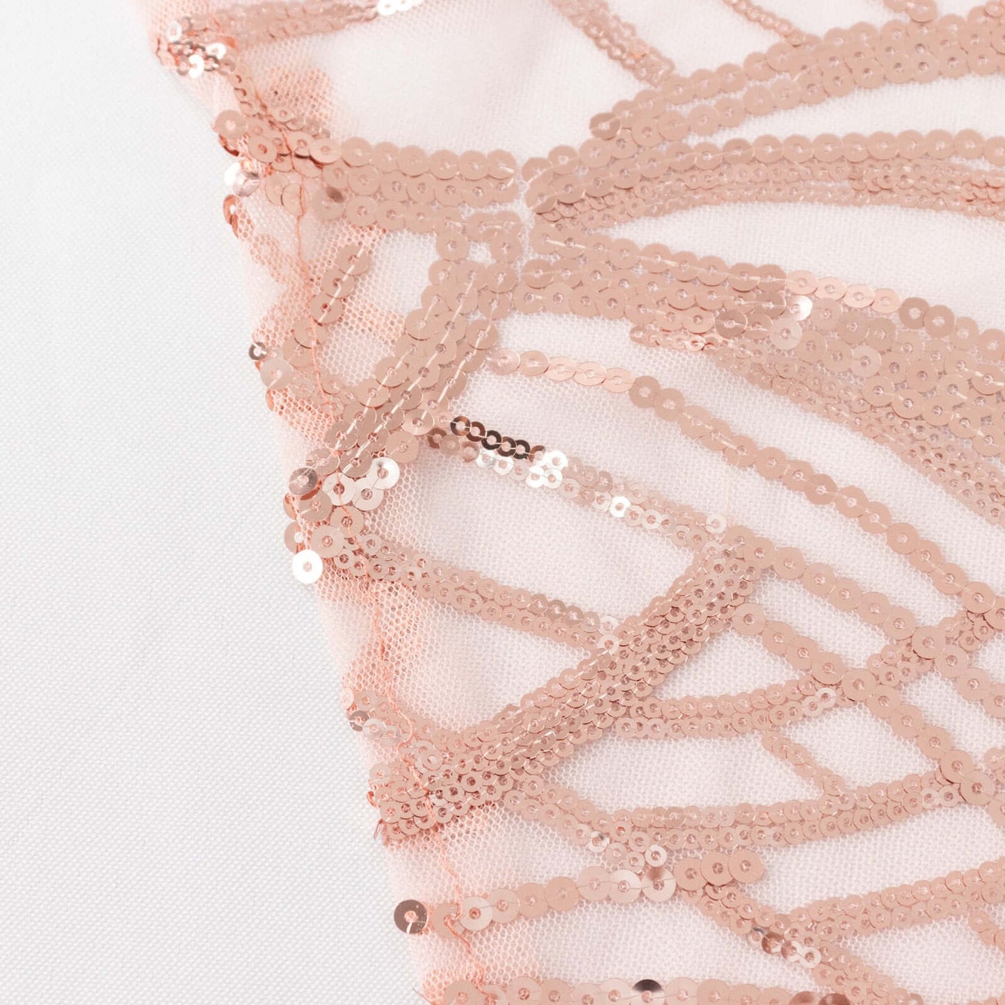 Mesh 72"x72" Table Overlay Square Tablecloth Blush - Wave Embroidered Sequins Table Topper