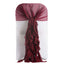 1 Set Chiffon Hoods Chair Sashes with Willow Ruffles Design Burgundy - Stylish Chair Bow Decor