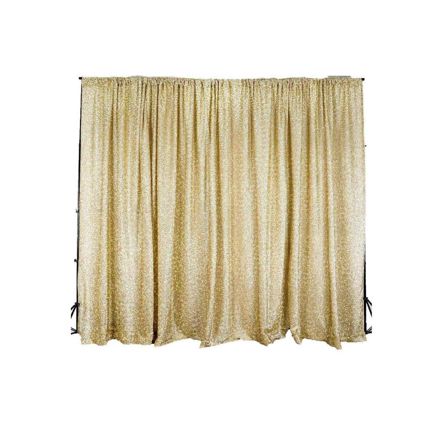 20ftx10ft Champagne Metallic Shimmer Tinsel Event Curtain Drapes, Backdrop Event Panel