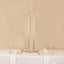5-Arm Round Cluster Crystal Candelabra Clear with Mirror Base - Radiant Candle Holder Table Centerpiece for Votive & Pillar Candles 51"