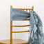 5 Pack Chiffon Satin Chair Sashes Dusty Blue - Easy to Install Ruffled Curly Willow