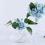 24 Roses 2" Dusty Blue Artificial Foam Flowers With Stem Wire and Leaves