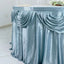 Satin 14ft Table Skirt Dusty Blue - Pleated Double Drape Table Cover