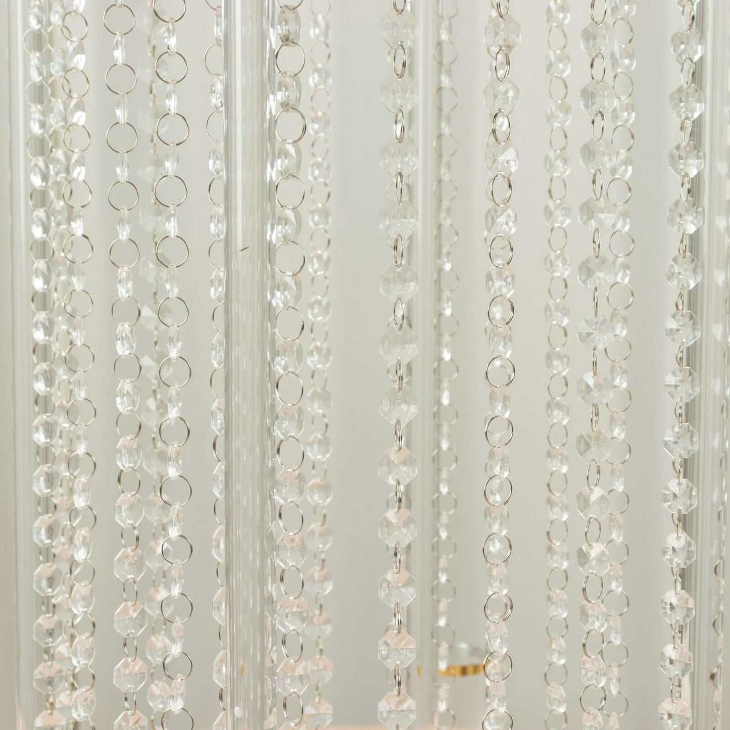 Acrylic Flower Pedestal Vase Pillar Stand with Crystal Beads Clear - Durable Wedding Table Centerpiece 24"