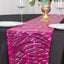 Sequin Mesh 12"x108" Table Runner Fuchsia Stylish Wave Embroidery