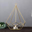 2-Pack Tealight Candle Holders Gold Metal Pentagon Geometric Open Frame - Flower Stand 9"