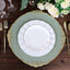 6-Pack Acrylic Round Charger Plates 13" in Dusty Sage Green with Gold Embossed Baroque Rim, Antique Decorative Dinner Party Charger Tableware