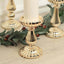 Set of 3 Candle Holder Stands Gold Mercury Glass Pillar Design - Stylish Votive Centerpieces for Tables & Decor 7", 8", 10"