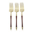 24-Pack Plastic Dessert Forks with Roman Column Handle Gold/Brown - European Style Disposable Utensils 6"
