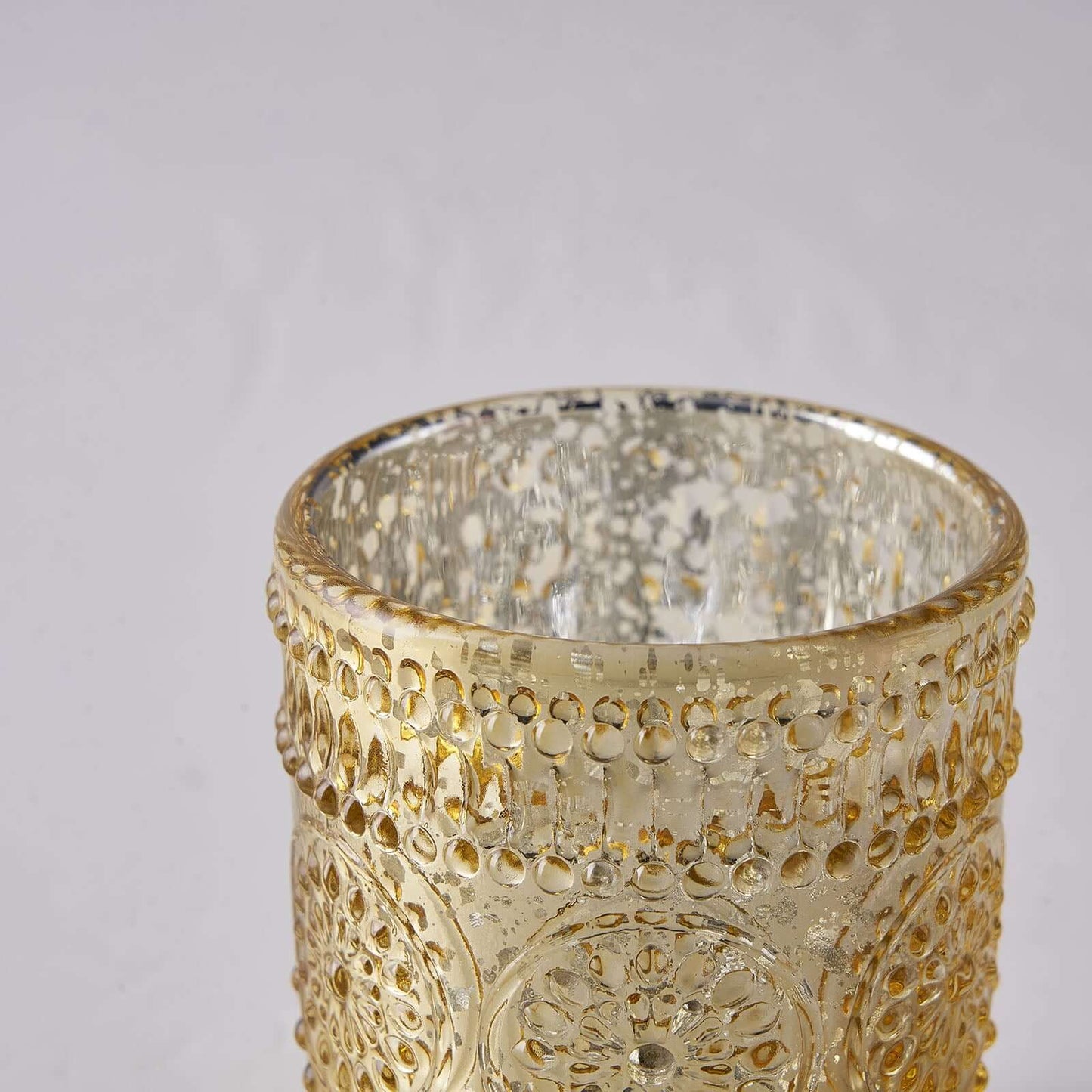 6-Pack Gold Glass Votive Tealight Holders - Stylish Primrose Design for Weddings & DÃ©cor